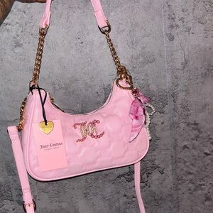 Juicy Couture Light Pink Shoulder Bag with Gold Chain